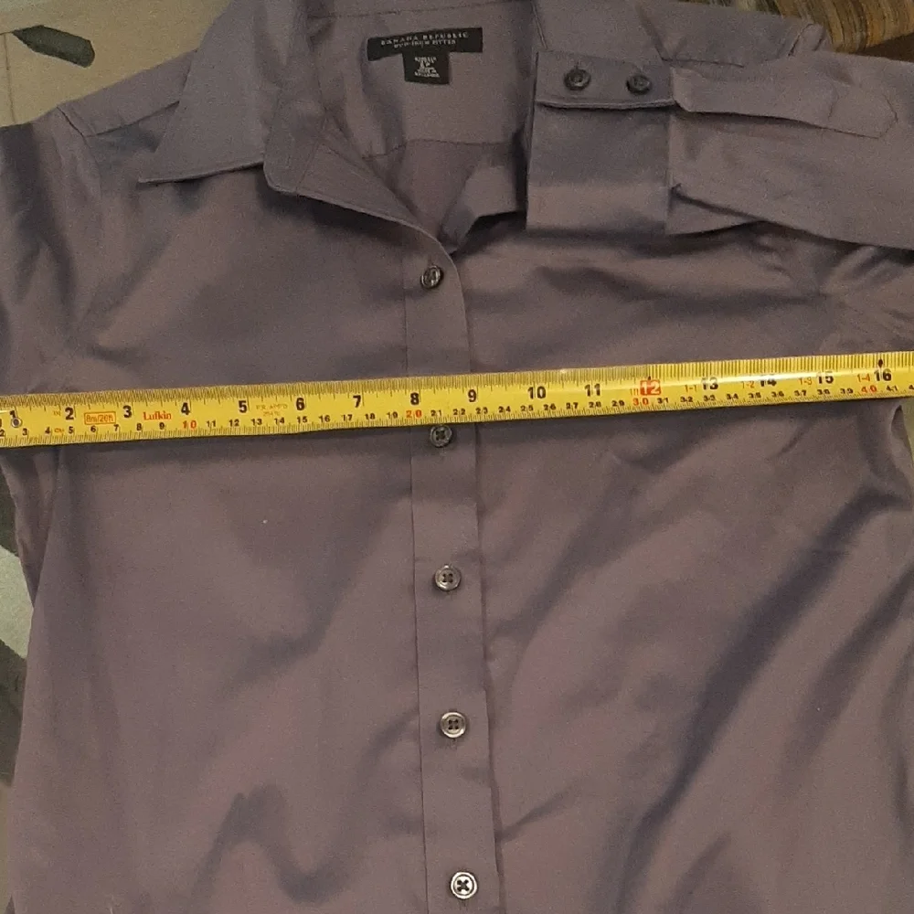 NWOT Banana🍌Republic SOFT Deep BLUE🗨NON-IRON FITTED🗨STRETCH Button Down SZ6P - Picture 8 of 9